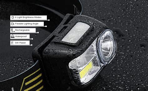 ELEPHANTBOAT® 10W Head Light Rechargeable with USB Cable, 9 Modes ...