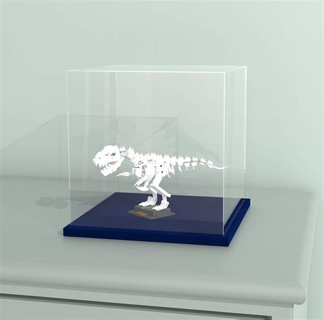 Buy Display Case with Navy Blue Display Stand for Collectibles, 8 Inch ...