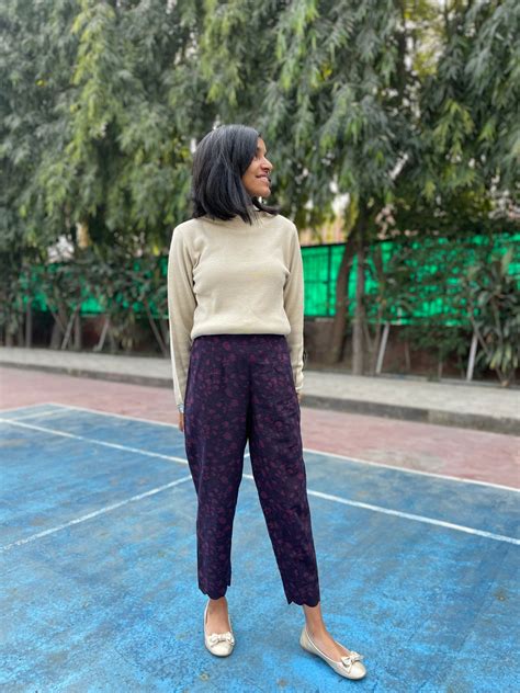 Buy Cotton scallop pants for women | Straight pants for women ...