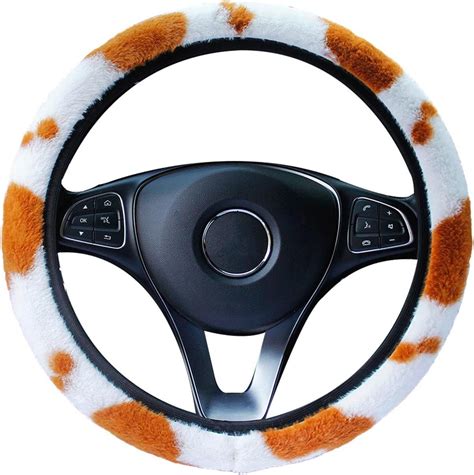 Amazon.com: Fluffy Steering Wheel Cover, 14.5-15 Inch Cover Steering Wheel, Girls Steering Car ...
