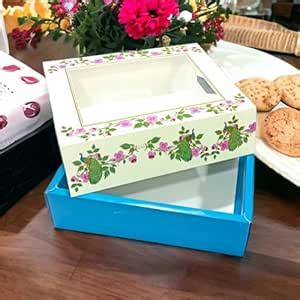 Buy Boxello Size : 12.2"x10"x3.5" Hamper Boxes In Cream & Blue Pastel ...