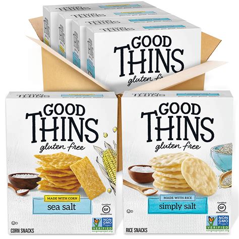 Good Thins Rice & Corn Snacks Gluten Free Crackers Variety Pack, Bulk ...