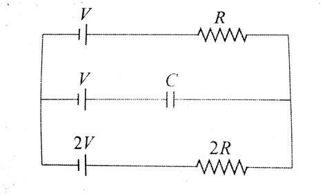 In the given circuit, with steady current, the potential drop across ...