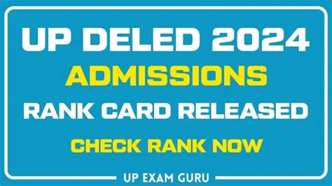 UP DELEd Admissions 2024 | Download Rank Card for 2 Year Course