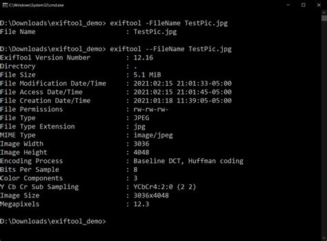 Image result for ExifTool Output Example
