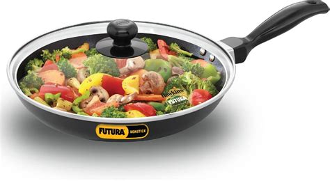 Buy Hawkins Futura 24 cm Frying Pan, Nonstick Fry Pan with Glass Lid ...