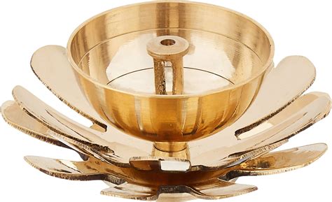 Buy Amazon Brand - Solimo Brass Diya with Borosilicate Glass Online at ...