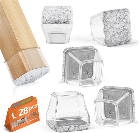 28Pcs Square Chair Leg Floor Protectors with Thickened Felt Pads ...