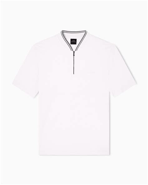 Pique polo shirt with zip | Armani Exchange