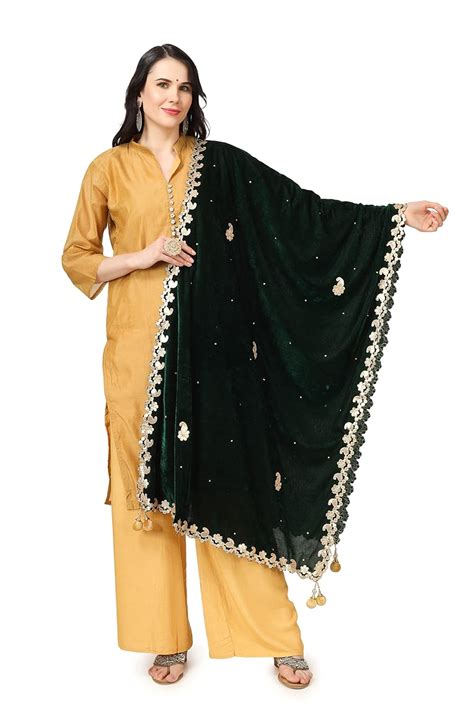 A R Silk Women's Green Stone work & Four side Gotta Patti Work With ...