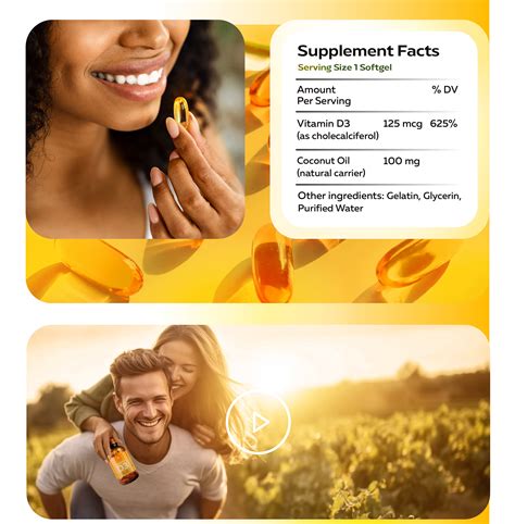 Vitamin D3 supplement ad showing nutritional facts and a happy couple ...