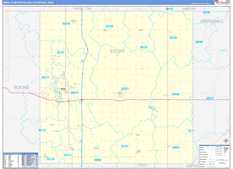 Ames Metro Area, IA Zip Code Map - Basic