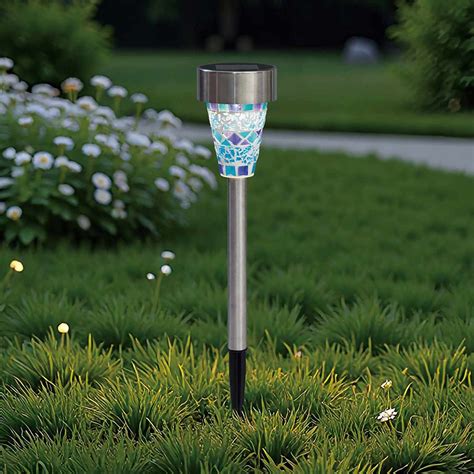 Solar Blue Mosaic Pathway Light
