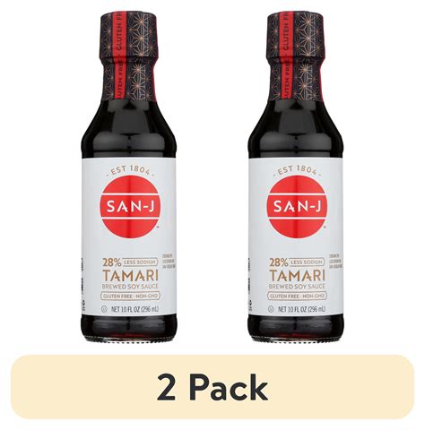 (2 pack) San-J Tamari Gluten Free Soy Sauce Reduced Sodium, 10.0 Fl oz ...