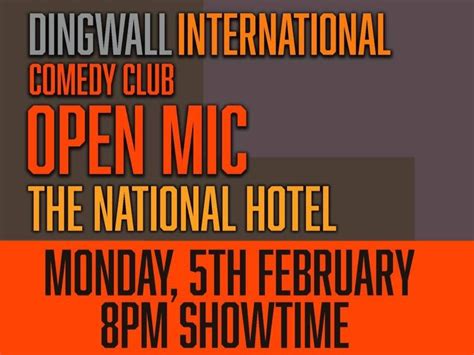 Stand Up Comedy Open Mic Night, The National Hotel, Evanton, February 5 ...