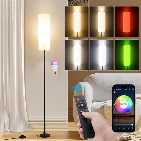 Frideko Floor Lamp for Bedroom,Modern Standing Lamp with RGB Smart LED ...