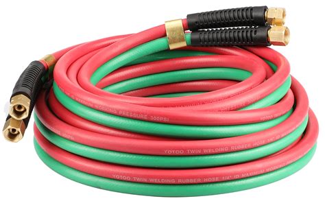 Buy YOTOO Heavy Duty Oxygen Acetylene Hose, Torch Hose 1/4-Inch × 25 ...