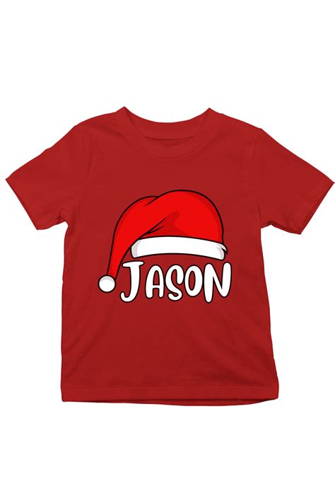 Santa Hat With Custom Kids Name Tee – VEVARA