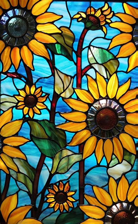 Sunflowers Stained Glass Free Stock Photo - Public Domain Pictures