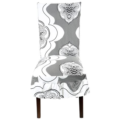 HOKIPO Dining Frill Chair Cover Set of 1 Seater Stretchable Elastic ...