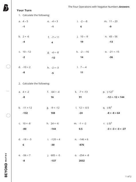 Image result for Negative Number Operations