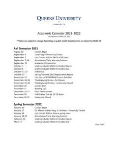 Academic Calendar 2021-2022 - Queens University of Charlotte / academic ...