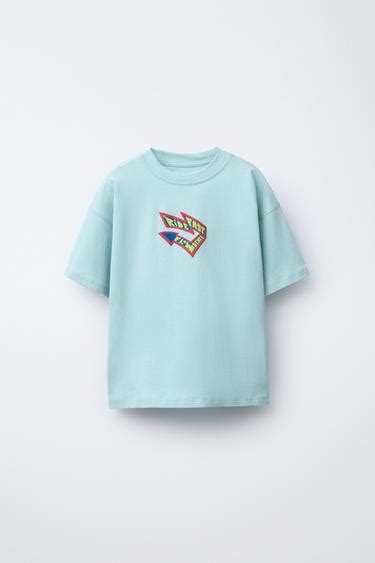 PRINTED T-SHIRT - Sky blue | ZARA India