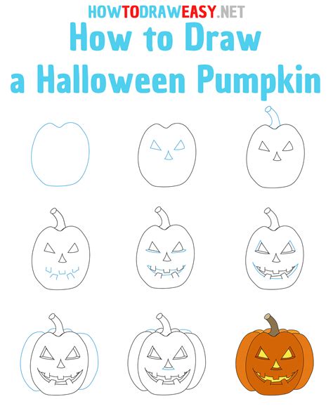 How to Draw a Halloween Pumpkin Easy - Draw for Kids