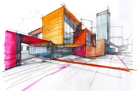 12,000+ Modern Architecture Drawings Pictures
