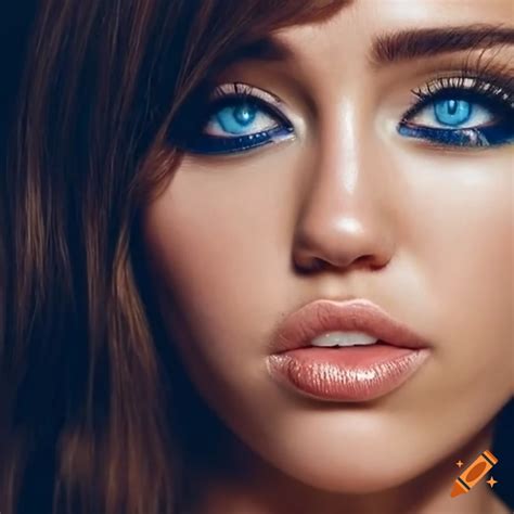 Portrait of a celebrity with beautiful blue eyes on Craiyon