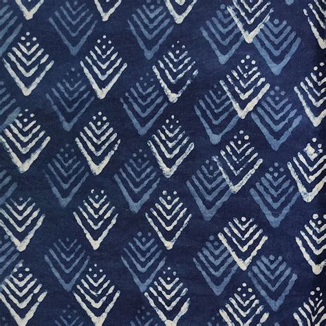 Pure Cotton Indigo With Grass Hand Block Print Fabric – Sanskruti