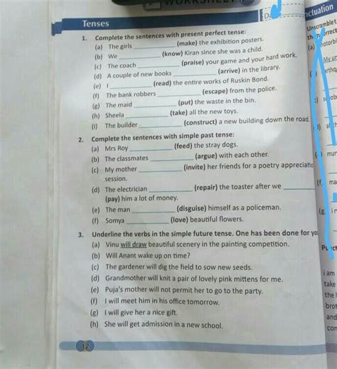 Tenses questions for answers - Brainly.in