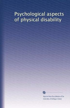 Psychological aspects of physical disability: Volume 1 : Amazon.in: Books