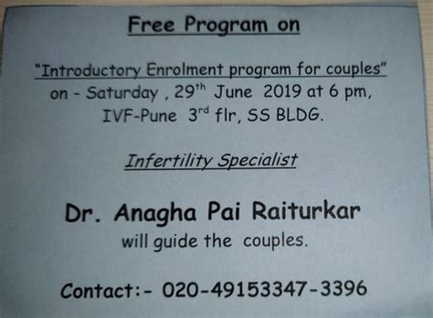 Free Enrollment programs for Couples | Pai Raiturkar IVF Clinic