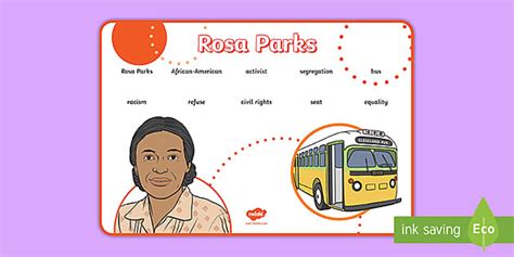 Rosa Parks Word Mat (teacher made) - Twinkl