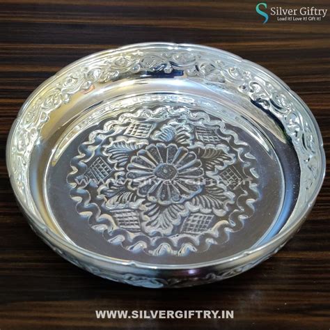 German Silver Flower Design Plate 8" Pair – Silver Giftry