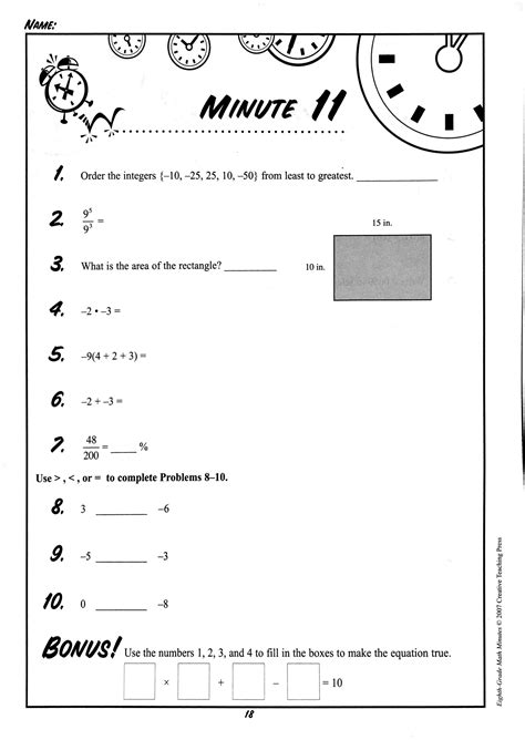 Math Minute 11 - Jonelle Johnson | Library | Formative - Worksheets Library