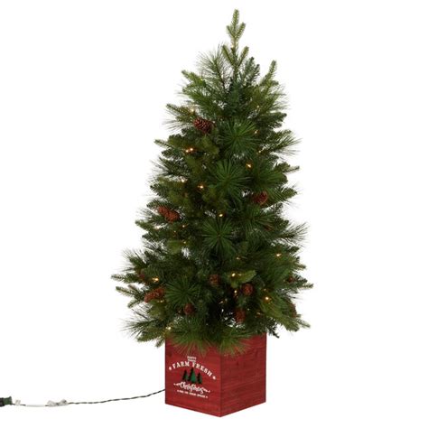 Holiday Living 4-ft Pine Pre-lit Artificial Christmas Tree with ...