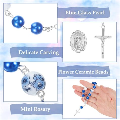 Buy 25 Pieces Blue Baptism Rosary Mini Rosaries Small Rosary Party ...