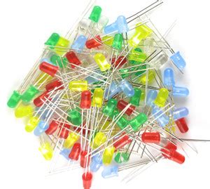 SAMAES 25 Pics 5mm LED Red, Green, Blue, Yellow, White 5 pics Each Led ...