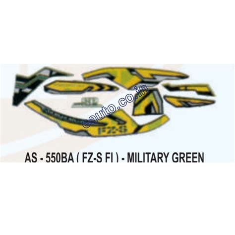 Graphics Sticker Set for Yamaha FZ-S FI | Military Green Vehicle | Bot