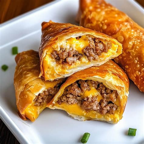 Crispy Air Fryer Cheeseburger Egg Rolls in 15 Minutes