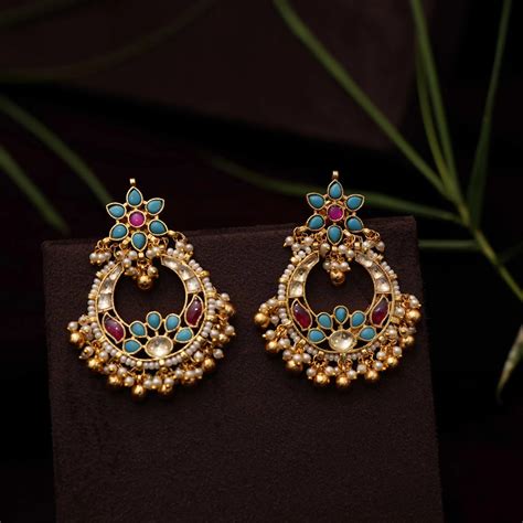 Kundan chandbali Earrings | Polki chandbali Earrings | Trendy Jewellery
