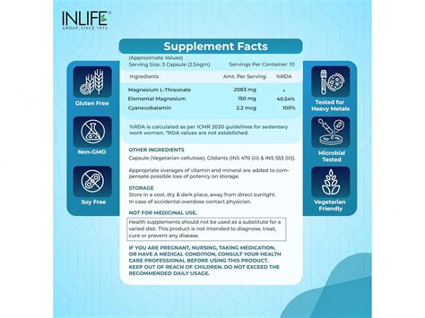 Buy Inlife Magnesium L-Threonate Health Supplement Vegetarian Capsule ...