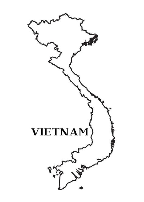 Vietnam Outline Map: Printable & Downloadable