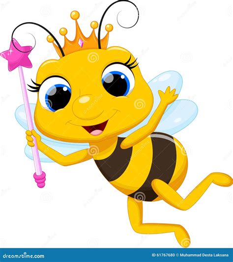Cute queen bee cartoon stock illustration. Illustration of bumblebee ...