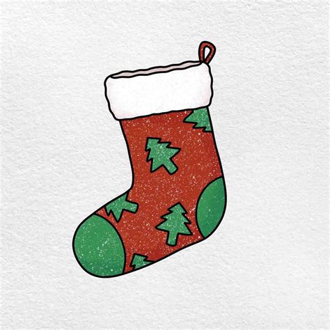 How to Draw a Stocking for Christmas - HelloArtsy