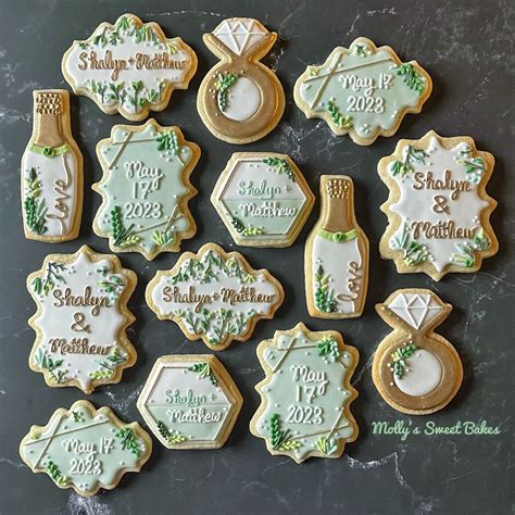 Engagement Cookies | Engagement party decorations gold, Engagement cookies, Gold engagement party
