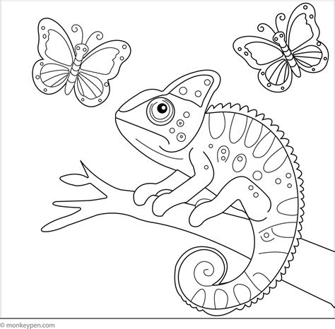 Free Chameleon Coloring Pages – Printable Reptile Fun