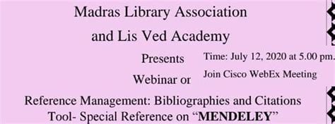 National Webinar on "Reference Management: Bibliographies and Citations ...